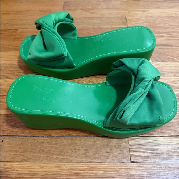 Kate Spade Green Bow Slide Sandals - Picture 5 of 6